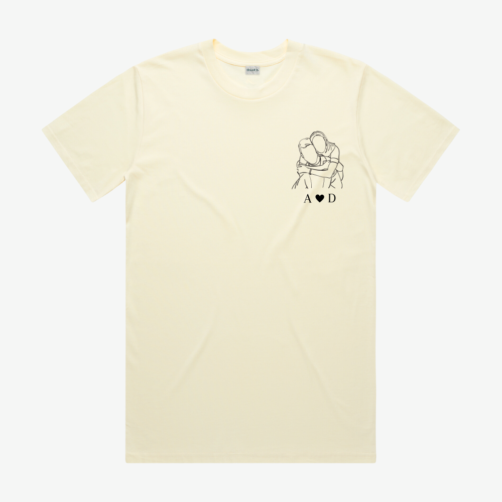 Custom Couple Drawing T-shirt - thread it.